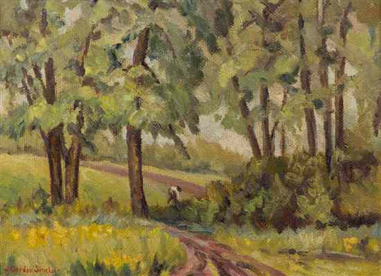 Appraisal: J Gordon Sinclair American - Forest Path oil on masonite