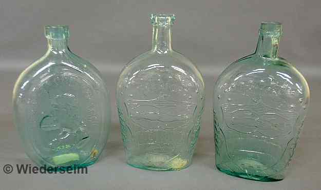 Appraisal: Three glass flasks- Union The Father of His Country General