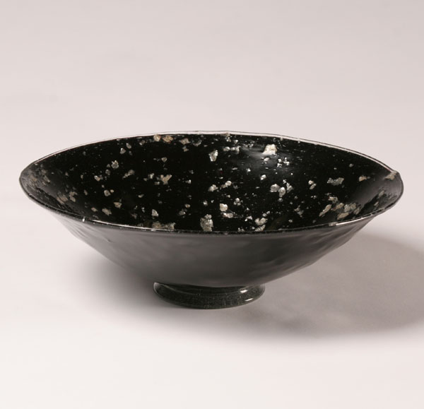 Appraisal: Venini bowl Granulare style designed by Carlo Scarpa black body