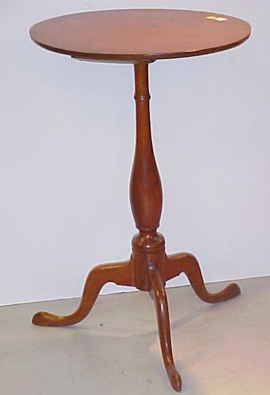 Appraisal: th th C cherry candlestand fixed oval top baluster turned