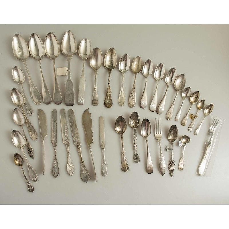 Appraisal: Assorted Silver Flatware Lot of pieces assorted silver flatware comprising