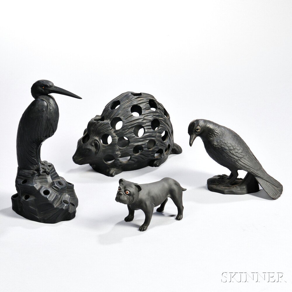 Appraisal: Four Wedgwood Black Basalt Animals England late th and early