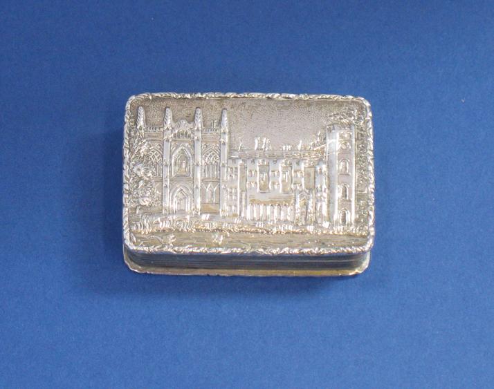 Appraisal: A VICTORIAN CASTLE TOP VINAIGRETTE of rectangular form with a