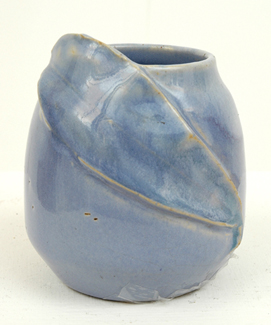 Appraisal: PHILIPPA JAMES Victoria circa Ovoid earthenware vase pale blue ground