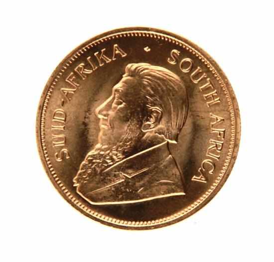 Appraisal: South African Krugerrand gold coin obverse with profile portrait of