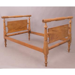 Appraisal: An American Tiger Maple Bed th th Century An American