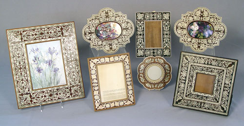 Appraisal: COLLECTION OF BONE AND IVORY INLAY PICTURE FRAMES are rectangular