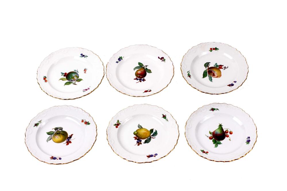 Appraisal: SIX MEISSEN PORCELAIN DESSERT PLATESLate th early th Century Marked