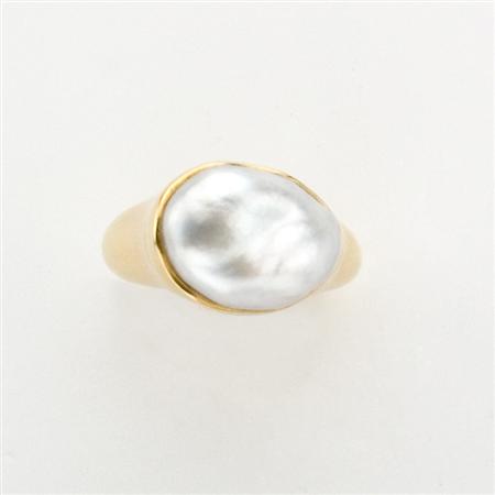 Appraisal: Gold and Baroque Cultured Pearl Ring Tiffany Co Estimate -