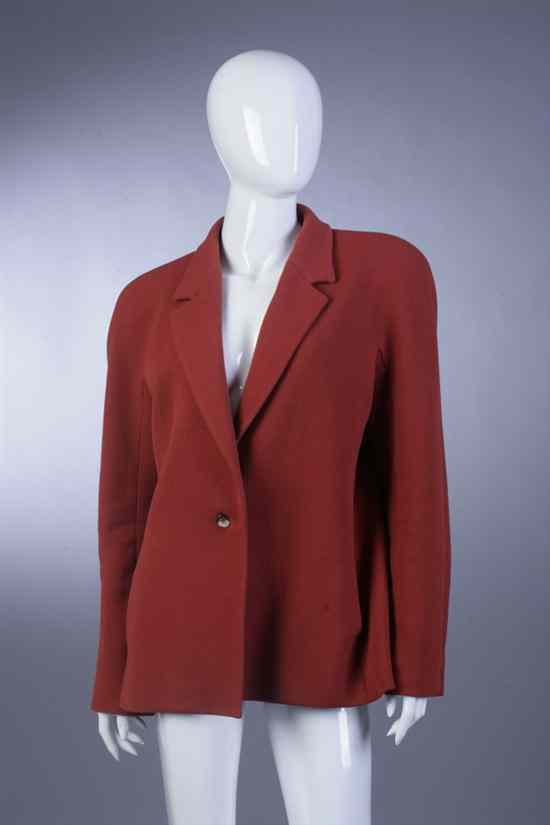 Appraisal: YVES SAINT LAURENT RIVE GAUCHE BURNT ORANGE WOOL JACKET s