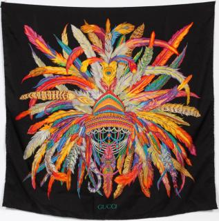 Appraisal: GUCCI SILK SCARF GUCCI SILK SCARF X A brightly colored