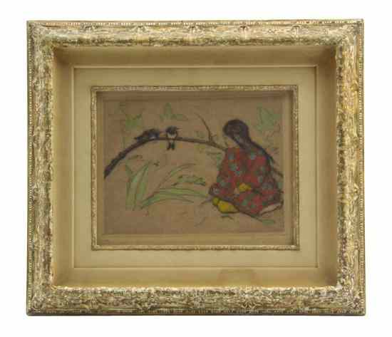 Appraisal: A Newcomb-Macklin Frame with an Elyse Ashe Lord print laid