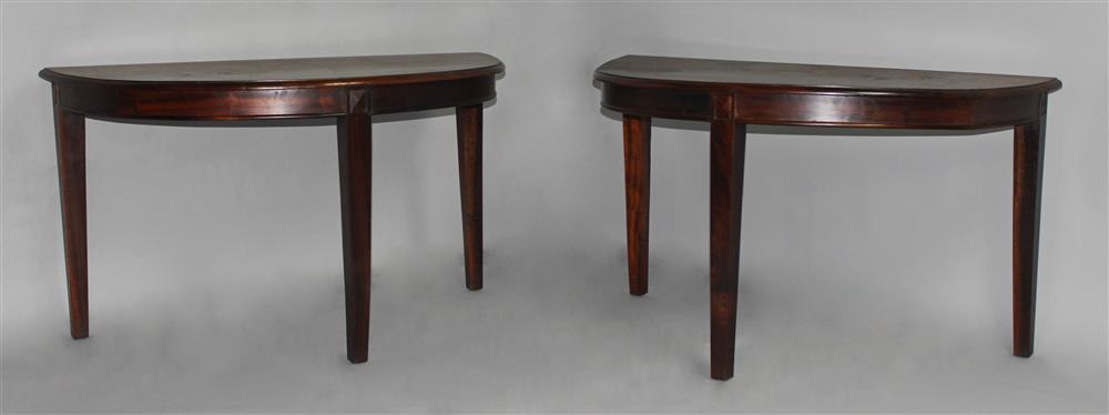 Appraisal: PAIR OF LATE TH EARLY TH CENTURY MAHOGANY D-ENDS molded