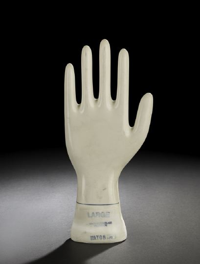 Appraisal: Glazed White Porcelain Large Glove Mold dated May by General