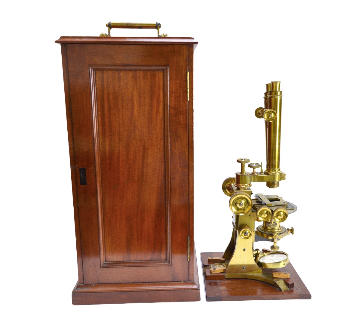 Appraisal: A brass binocular microscope by Edmund Wheeler London late th