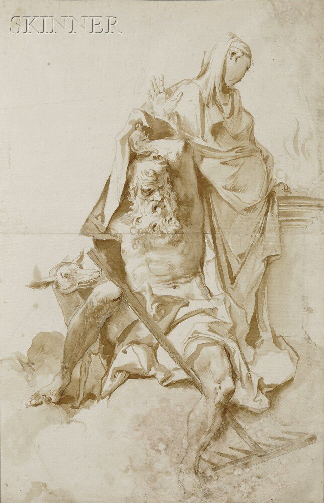 Appraisal: Italian School th th Century Two Classical Figures at an