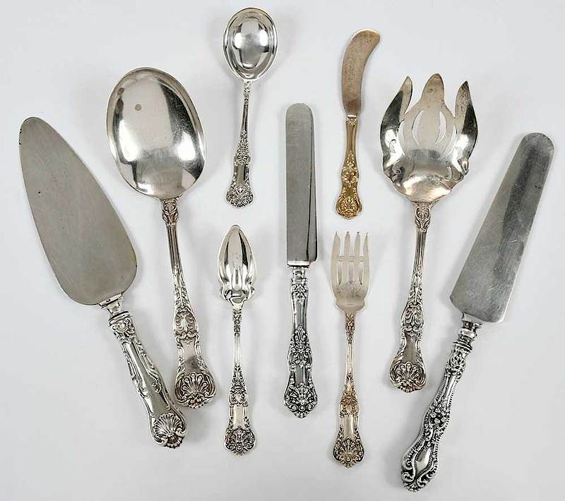 Appraisal: Pieces Sterling Shell Handle Flatware including hollow handle knives nine