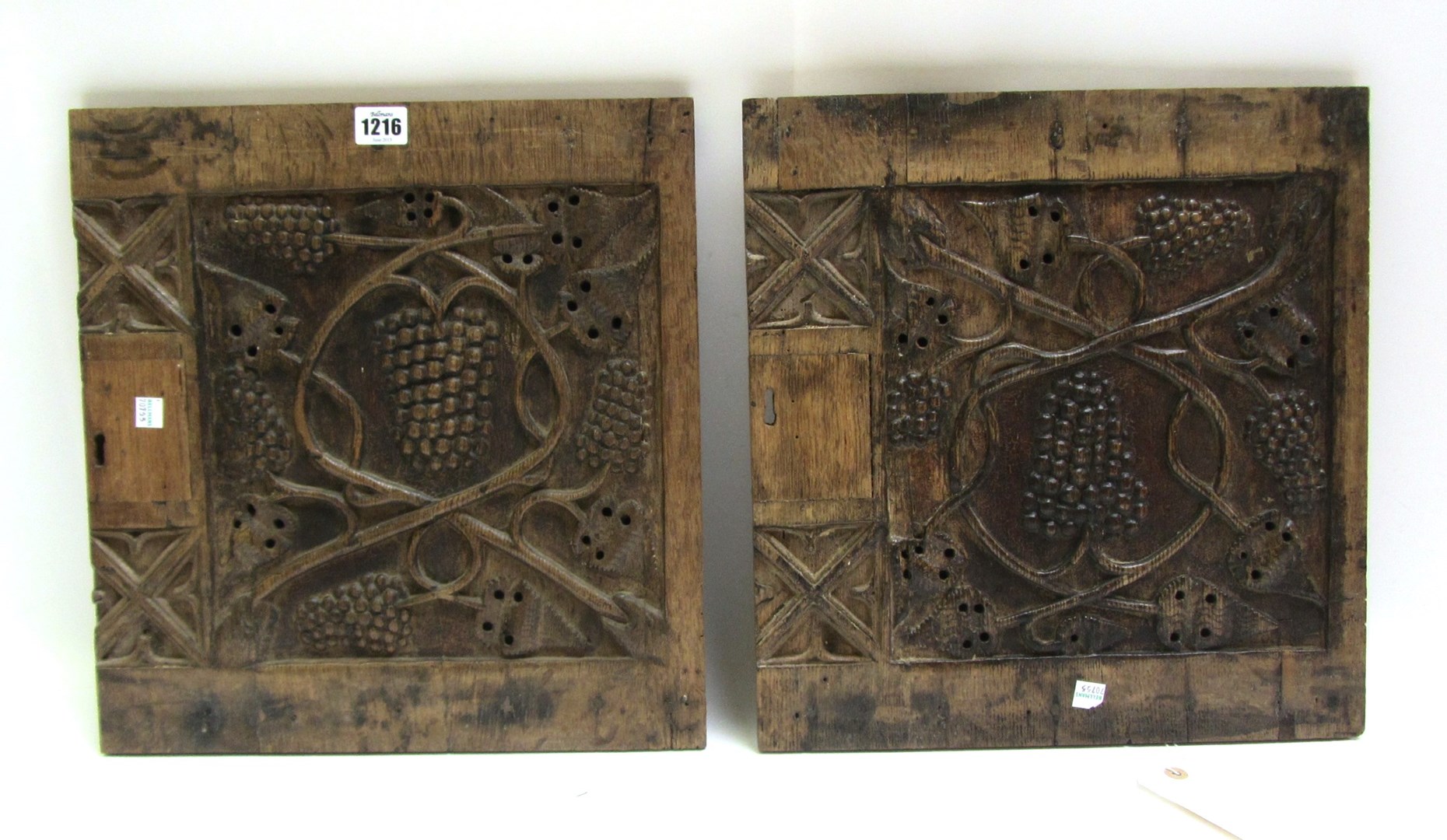 Appraisal: A pair of th century French oak doors carved with