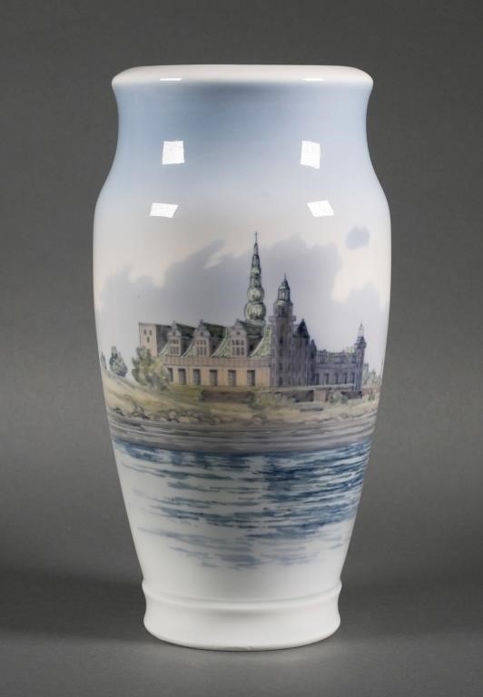 Appraisal: Large Royal copenhagen vase with scene of Kronborg Castle Marked