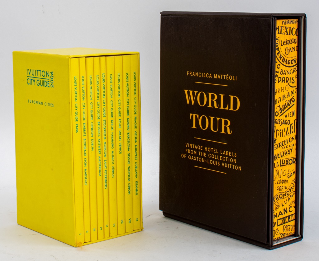 Appraisal: LOUIS VUITTON CITY GUIDE HOTEL LABELS BOOKS Group of two