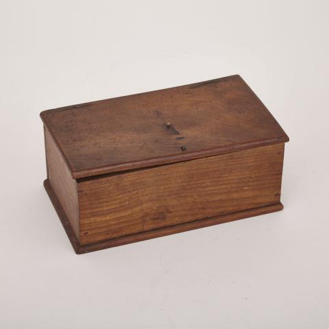 Appraisal: English Walnut Lace Making Box and Accessories c the hinged