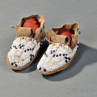 Appraisal: Pair of Cheyenne Infant's Moccasins c last quarter th century