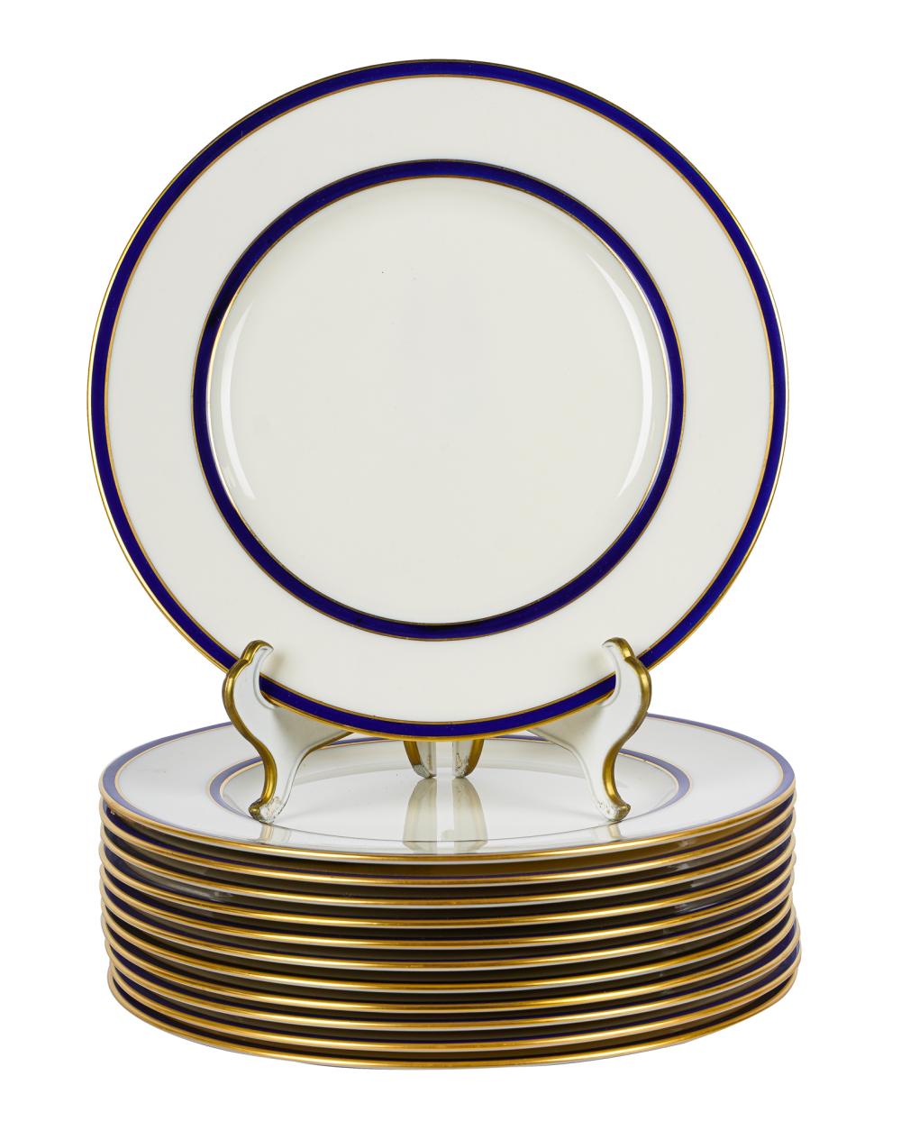 Appraisal: TWELVE LENOX COBALT GILT PORCELAIN PLATESeach with Lenox mark inches