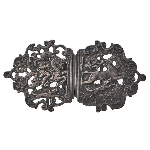 Appraisal: An Edwardian cast and pierced silver waistclasp decorated with a