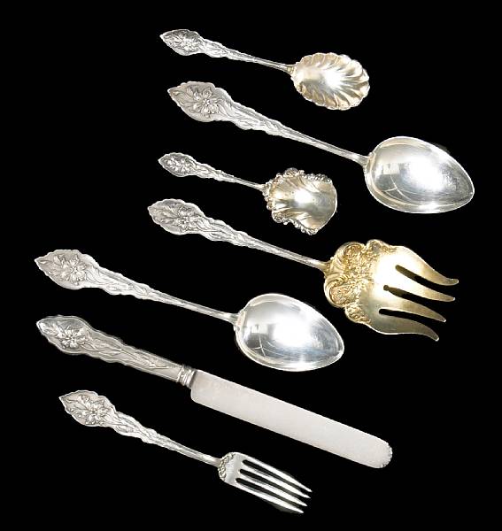 Appraisal: A sterling partial flatware setUnger Bros Newark NJNarcissus Comprising dessert