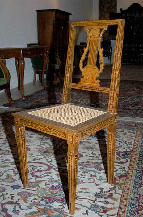 Appraisal: CHAIR Louis XVI Northern Italy circa Walnut rosewood cherry and