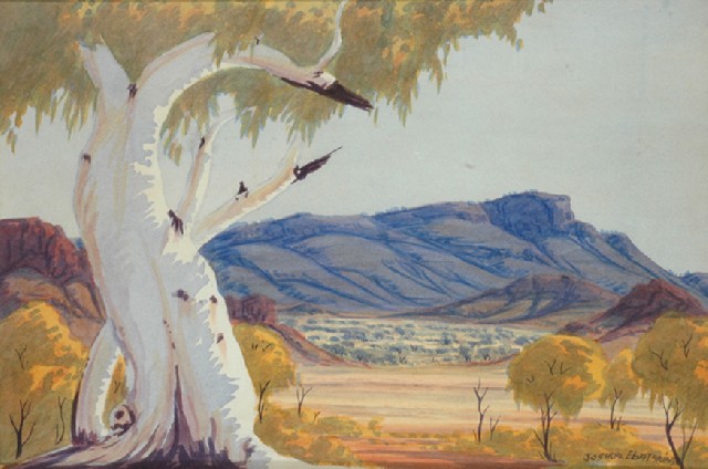 Appraisal: Joshua Ebatarinja - Large Ghost Gum and Valley View watercolour