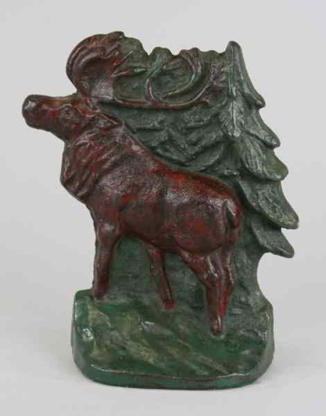 Appraisal: MOOSE IN TREES DOORSTOP Depicts reddish brown moose in proud