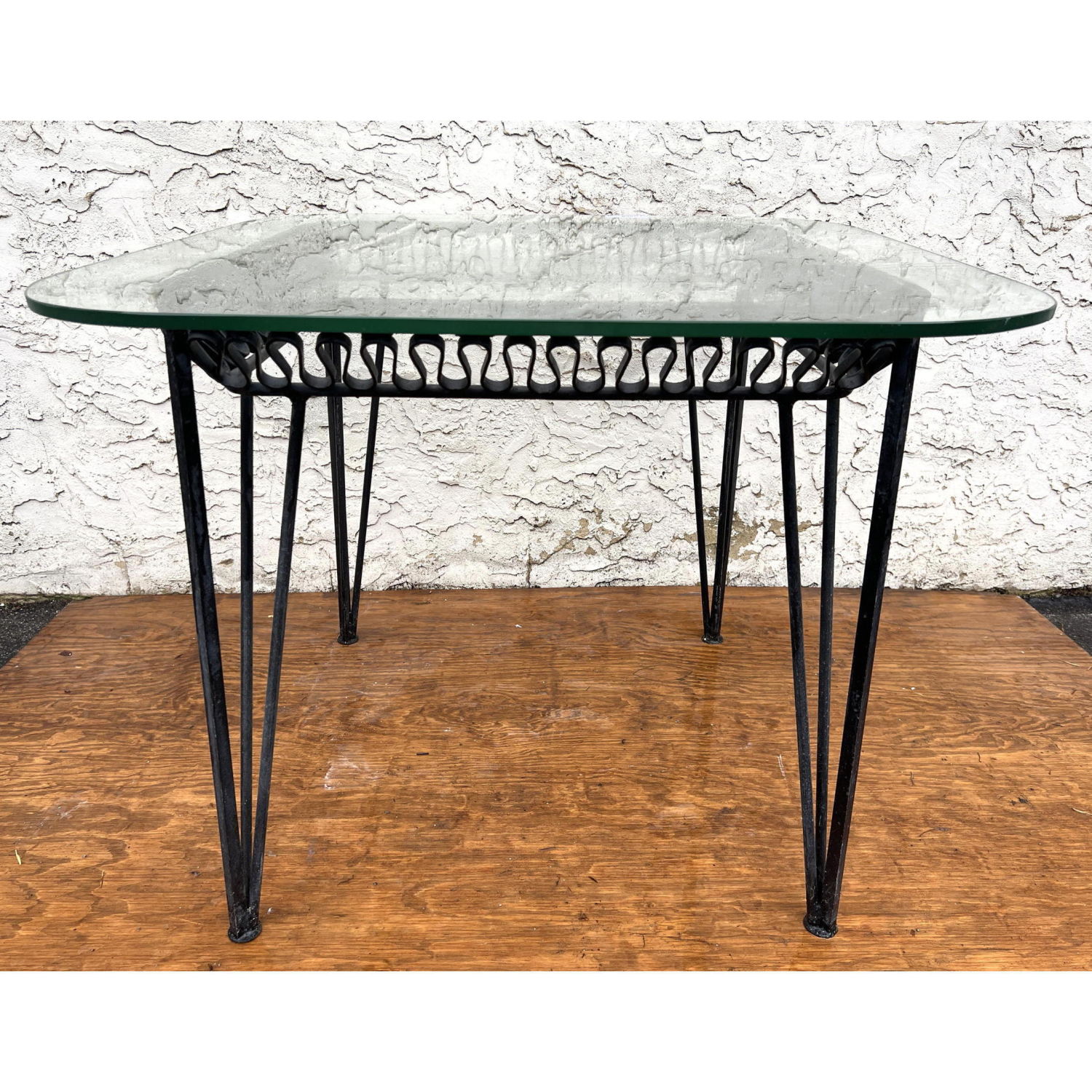 Appraisal: MAURICIO TEMPESTINI for Salterini Square Dining Table Glass top Dimensions