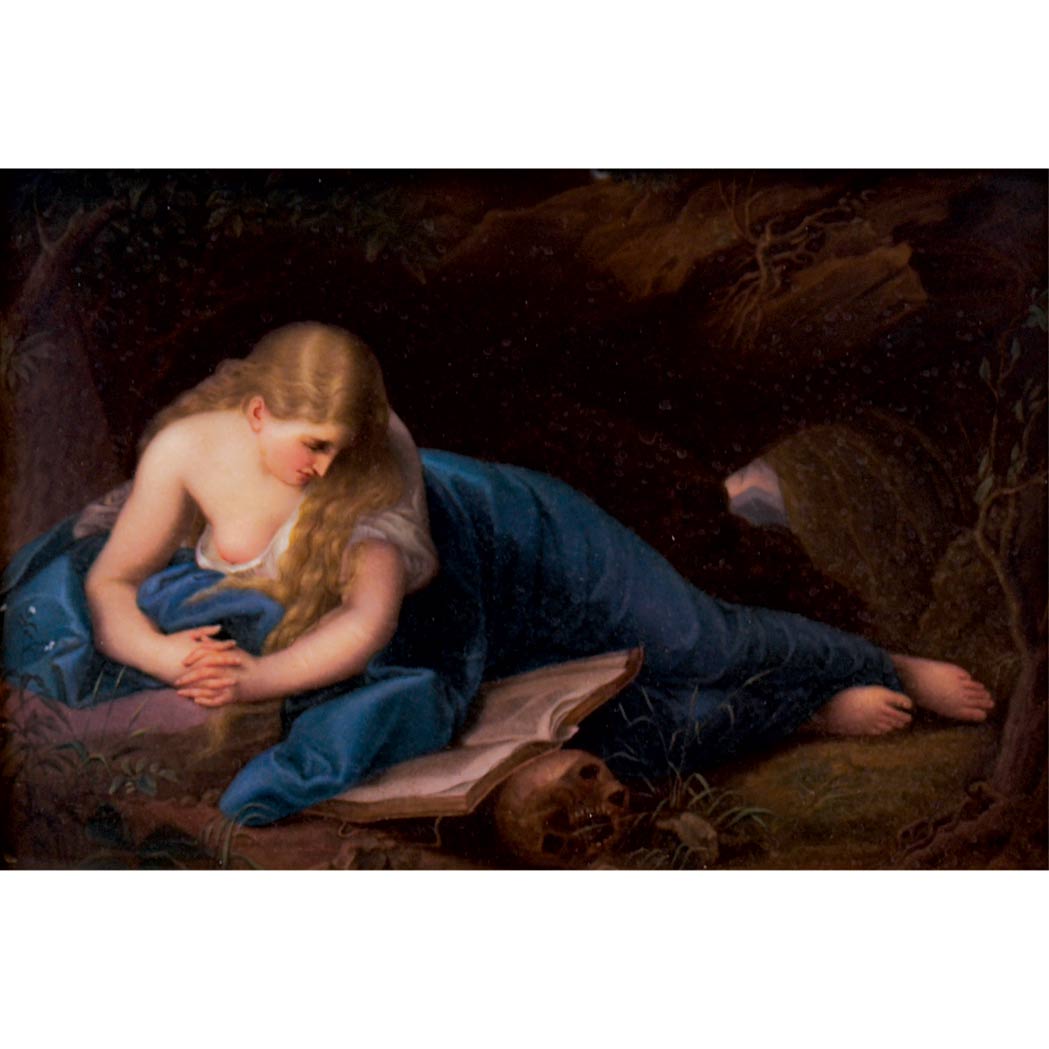 Appraisal: Framed KPM Painted Porcelain Plaque of the Penitent Magdalene After