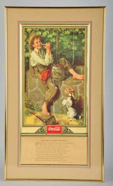 Appraisal: Coca-Cola Calendar Description Nicely matted and framed under glass Metal