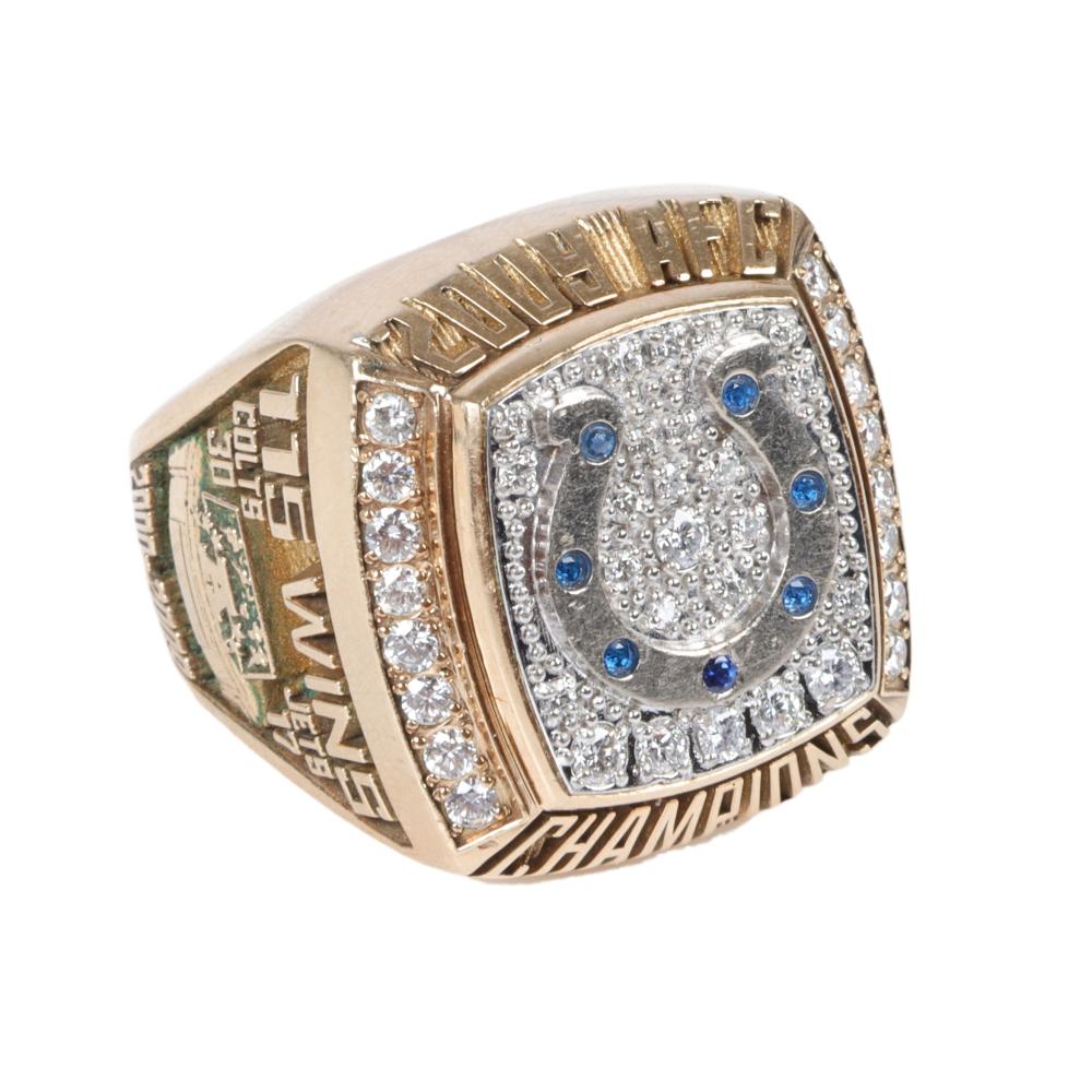 Appraisal: GARY BRACKETT INDIANAPOLIS COLTS AFC CHAMPIONSHIP RING RING SIZE G