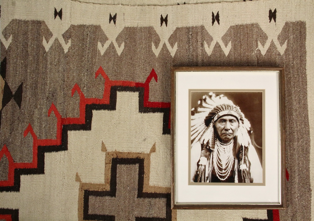 Appraisal: NAVAJO RUG PHOTO - X - Vintage s Two Grey