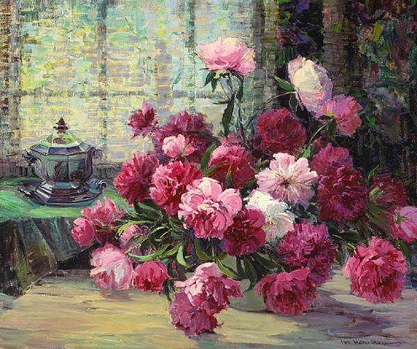 Appraisal: Nell Walker Warner American - Old fashioned peonies signed 'Nell