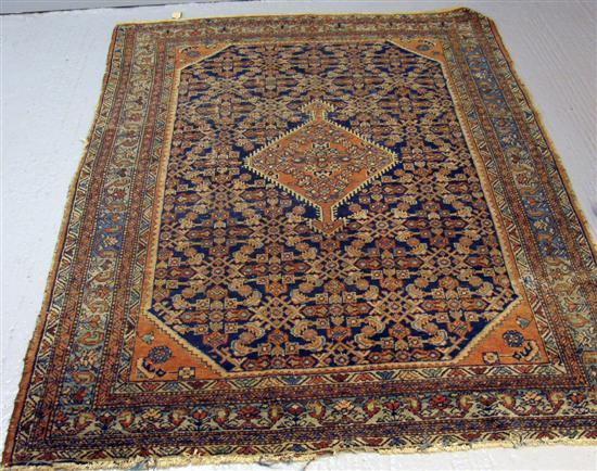 Appraisal: Blue Ground Persian rug multiple borders the central cartouche decorated