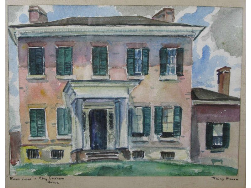 Appraisal: Philip Moose NC - Lincolnton Scene watercolor on paper signed