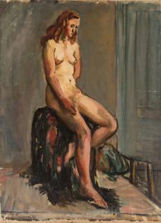 Appraisal: JACQUES KOSLOWSKY LITHUANIAN-AMERICAN - Study of a Seated Nude oil