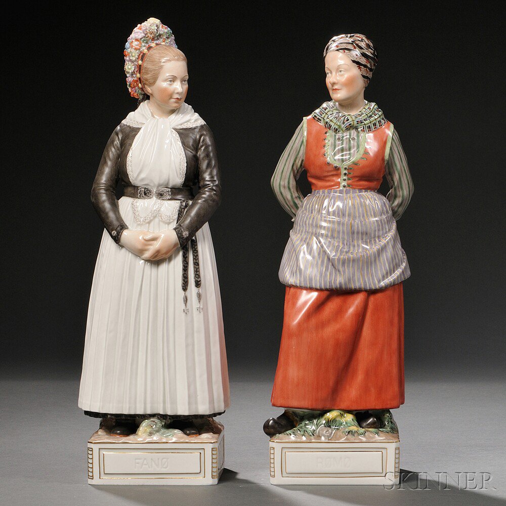 Appraisal: Two Royal Copenhagen Porcelain Figures of Women Denmark th century