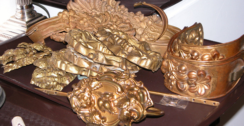 Appraisal: Assorted Embossed Brass Tiebacks various styles and types Various Unknown