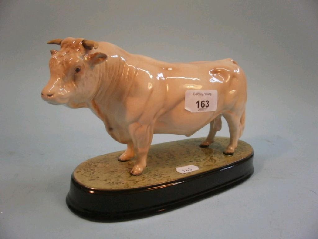 Appraisal: Beswick A Charlois bull on a ceramic plinth