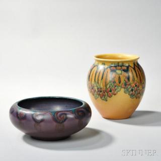 Appraisal: Rookwood Pottery Vase and Bowl Ceramic Cincinnati Ohio Louise Abel