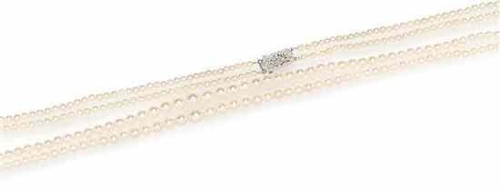 Appraisal: A Double Strand of Graduated Cultured Pearls containing numerous pearls