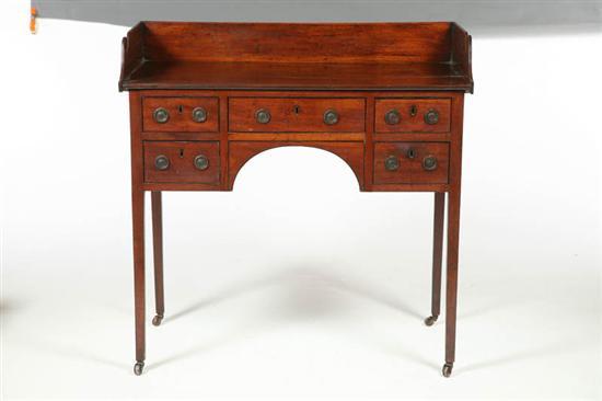 Appraisal: INLAID WRITING DESK Ireland th century mahogany with oak secondary