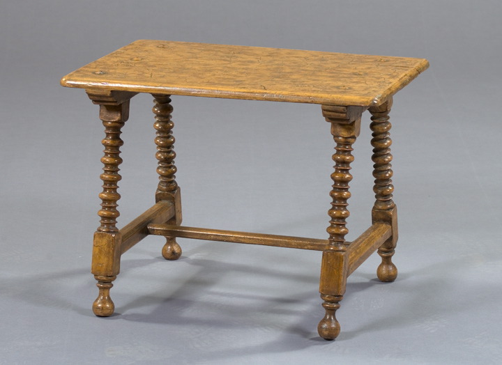 Appraisal: William and Mary-Style Painted and Distressed Oak Low Table the