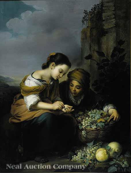 Appraisal: After Bartolom Esteban Murillio Spanish - A Young Girl Buying