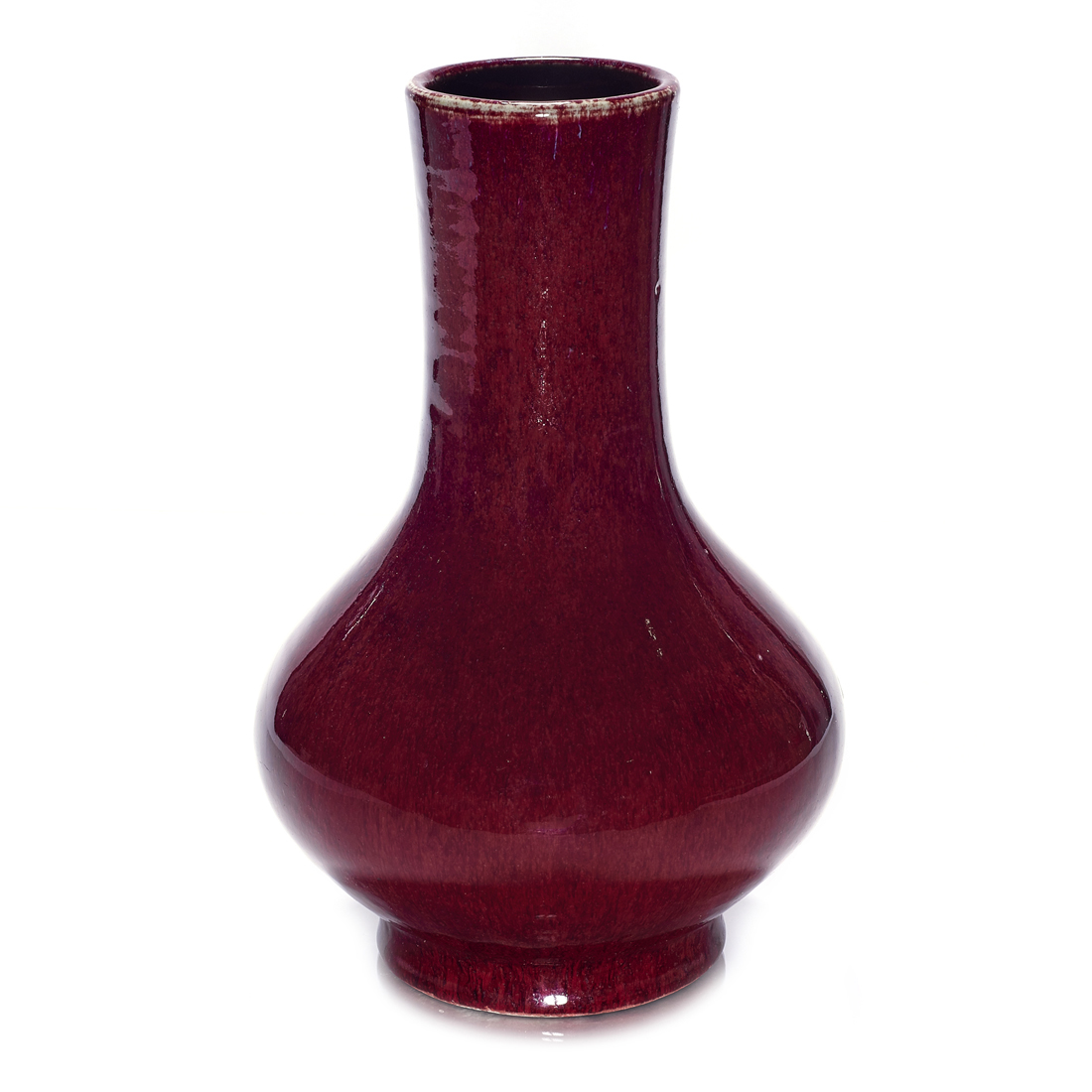 Appraisal: CHINESE OX-BLOOD RED GLAZED VASE Chinese ox-blood red glazed vase